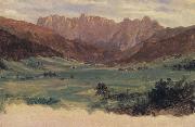 Frederic E.Church Hinter Schonau and Reiteralp Mountains,Bavaria Sweden oil painting artist